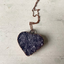 Load image into Gallery viewer, Amethyst Druzy Heart Necklace #1 - Ready to Ship