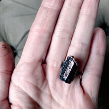 Load image into Gallery viewer, Black Tourmaline Statement Ring #3 (Size 7)