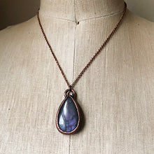 Load image into Gallery viewer, Medium Labradorite Teardrop Necklace (Purple)- Ready to Ship