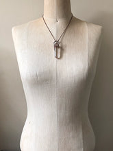 Load image into Gallery viewer, Polished Clear Quartz Point & Teardrop Golden Rutilated Quartz Necklace #2 (Icarus Soaring)