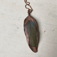 Load image into Gallery viewer, Electroformed Blue & Green Macaw Feather Necklace #1 - Ready to Ship