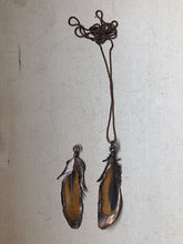 Load image into Gallery viewer, Electroformed Yellow Macaw Feather Necklace - Moksha Collection