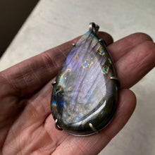 Load image into Gallery viewer, Labradorite New Moon Necklace #1 - Sterling Silver