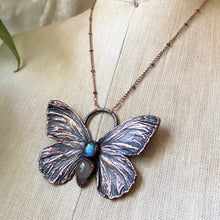 Load image into Gallery viewer, Electroformed Butterfly With Labradorite & Golden Rutile Quartz Necklace - Ready to Ship