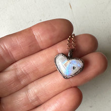 Load image into Gallery viewer, Rainbow Moonstone Heart Necklace #3- Ready to Ship