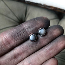 Load image into Gallery viewer, Round Grey Moonstone Earrings #1- Ready to Ship
