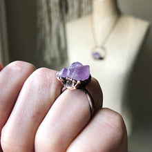 Load image into Gallery viewer, Tibetan Amethyst Mini Cluster Ring #1 (Size 5.25-5.5) - Tell Tale Heart Collection