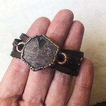 Load image into Gallery viewer, Raw Ruby and Leather Wrap Bracelet/Choker #1 (Ready to Ship) - Darkness Calling Collection
