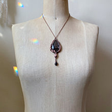Load image into Gallery viewer, Hypersthene, Garnet & Sculpted Snake Black Moon Lilith Necklace - Ready to Ship