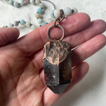 Load image into Gallery viewer, Amazonite and Raw Smoky Quartz Necklace - Ready to Ship