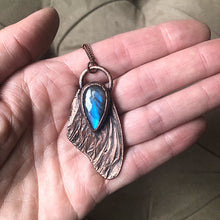 Load image into Gallery viewer, Electroformed Butterfly Wing & Blue Labradorite Necklace - Spring Equinox Collection