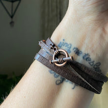 Load image into Gallery viewer, Labradorite and Leather Wrap Bracelet/Choker - Ready to Ship
