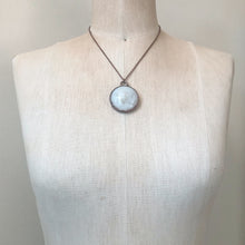 Load image into Gallery viewer, White Agate Druzy Full Moon Necklace - Ready to Ship