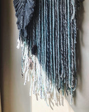 Load image into Gallery viewer, Full Moon in Virgo Wall Hanging with Macrame Feather and Raw Smoky Quartz Points - Ready to Ship