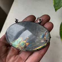 Load image into Gallery viewer, Labradorite New Moon Necklace #3 - Sterling Silver