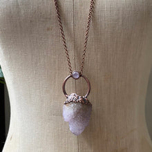 Load image into Gallery viewer, Amethyst Spirit Quartz with Rainbow Moonstone Necklace #3 - Ready to Ship
