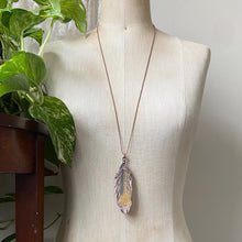 Load image into Gallery viewer, Electroformed Yellow Macaw Feather Necklace #3 - Ready to Ship