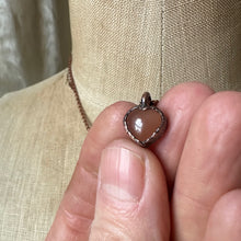 Load image into Gallery viewer, Peach Moonstone Heart Necklace - Ready to Ship