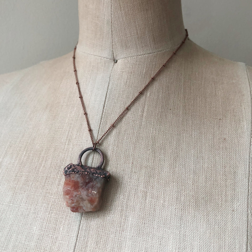 Raw Sunstone Necklace #2 - Ready to Ship