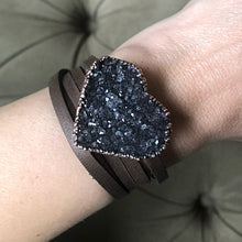 Load image into Gallery viewer, Amethyst Druzy Heart Wrap Bracelet/Choker - Snow Moon Collection