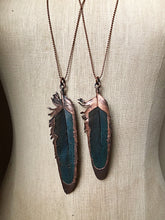 Load image into Gallery viewer, Electroformed Macaw Feather Necklace - Ready to Ship