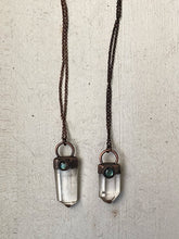 Load image into Gallery viewer, Clear Quartz Point with Labradorite Necklace