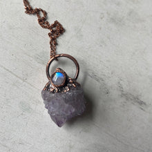 Load image into Gallery viewer, Amethyst Spirit Quartz with Rainbow Moonstone Necklace #1 - Ready to Ship