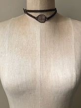 Load image into Gallery viewer, Champagne Druzy and Leather Wrap Bracelet/Choker (Satya Collection)
