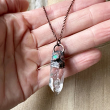 Load image into Gallery viewer, Clear Quartz Point & Raw Opal Necklace #5 - Ready to Ship