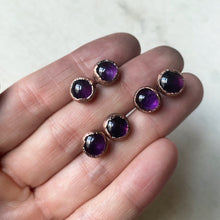 Load image into Gallery viewer, Round Amethyst Stud Earrings - Ready to Ship
