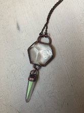 Load image into Gallery viewer, Clear Quartz Hexagon with Angel Aura Point Necklace - Ready to Ship