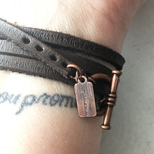 Load image into Gallery viewer, Double Terminated Clear Quartz Point and Leather Wrap Bracelet/Choker (5/17 Update)