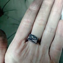 Load image into Gallery viewer, Black Tourmaline Stacking Ring # 1 (Size 7.25)