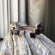 Load image into Gallery viewer, Raw Black Tourmaline Chakra Cuff Bracelet - Made to Order