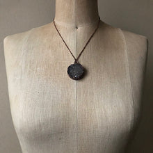 Load image into Gallery viewer, Gray Druzy New Moon Necklace #1 - Ready to Ship