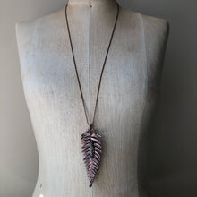 Load image into Gallery viewer, Electroformed Fern with Raw Green Kyanite Necklace #1