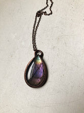 Load image into Gallery viewer, Medium Labradorite Teardrop Necklace (Pinkish Purple)- Ready to Ship
