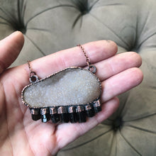 Load image into Gallery viewer, Druzy and Dravite Statement Necklace - Ready to Ship