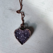 Load image into Gallery viewer, Amethyst Druzy Heart “Shine" Necklace #1 - Ready to Ship