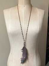 Load image into Gallery viewer, Electroformed Feather and Labradorite Necklace #3 - Moksha Collection