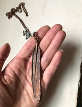 Load image into Gallery viewer, Electroformed Feather & Amazonite Necklace #2 (Satya Collection)