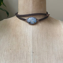 Load image into Gallery viewer, Rainbow Moonstone & Leather Wrap Bracelet/Choker - Ready to Ship