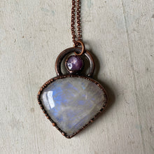 Load image into Gallery viewer, Rainbow Moonstone & Pink Sapphire Necklace