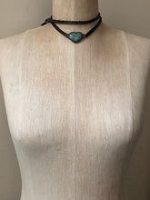 Load image into Gallery viewer, Amazonite Heart and Leather Wrap Bracelet/Choker (Satya Collection)
