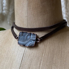 Load image into Gallery viewer, Desert Druzy & Leather Wrap Bracelet/Choker - Ready to Ship