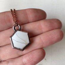 Load image into Gallery viewer, White Moonstone Hexagon Necklace #2 - Ready to Ship