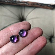 Load image into Gallery viewer, Round Amethyst Earrings #1 - Ready to Ship