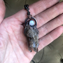 Load image into Gallery viewer, Smoky Quartz Cluster & Rainbow Moonstone Necklace #1 - Ready to Ship