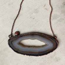 Load image into Gallery viewer, Agate Slice & Rhodochrosite Lion’s Gate Portal Statement Necklace - Ready to Ship