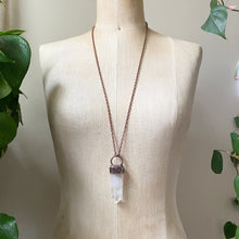 Load image into Gallery viewer, Polished Clear Quartz Point with Grey Moonstone Necklace #2